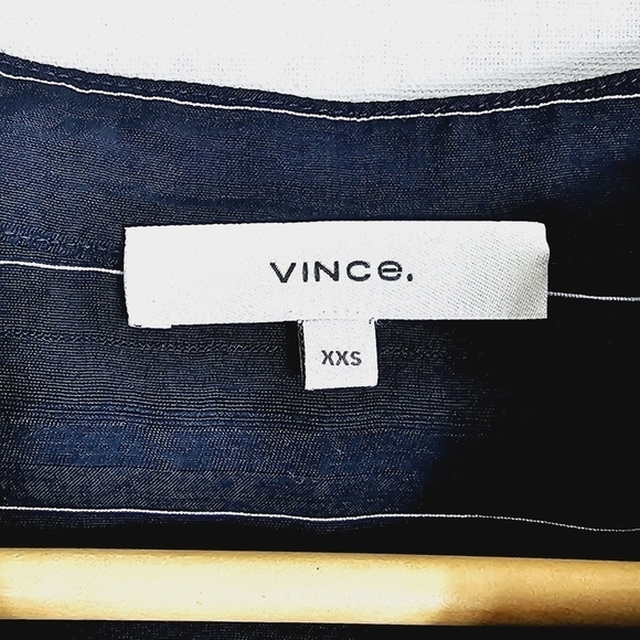 NWT Vince Drape Striped Pullover Blouse In Coastal Blue - Picture 4 of 8